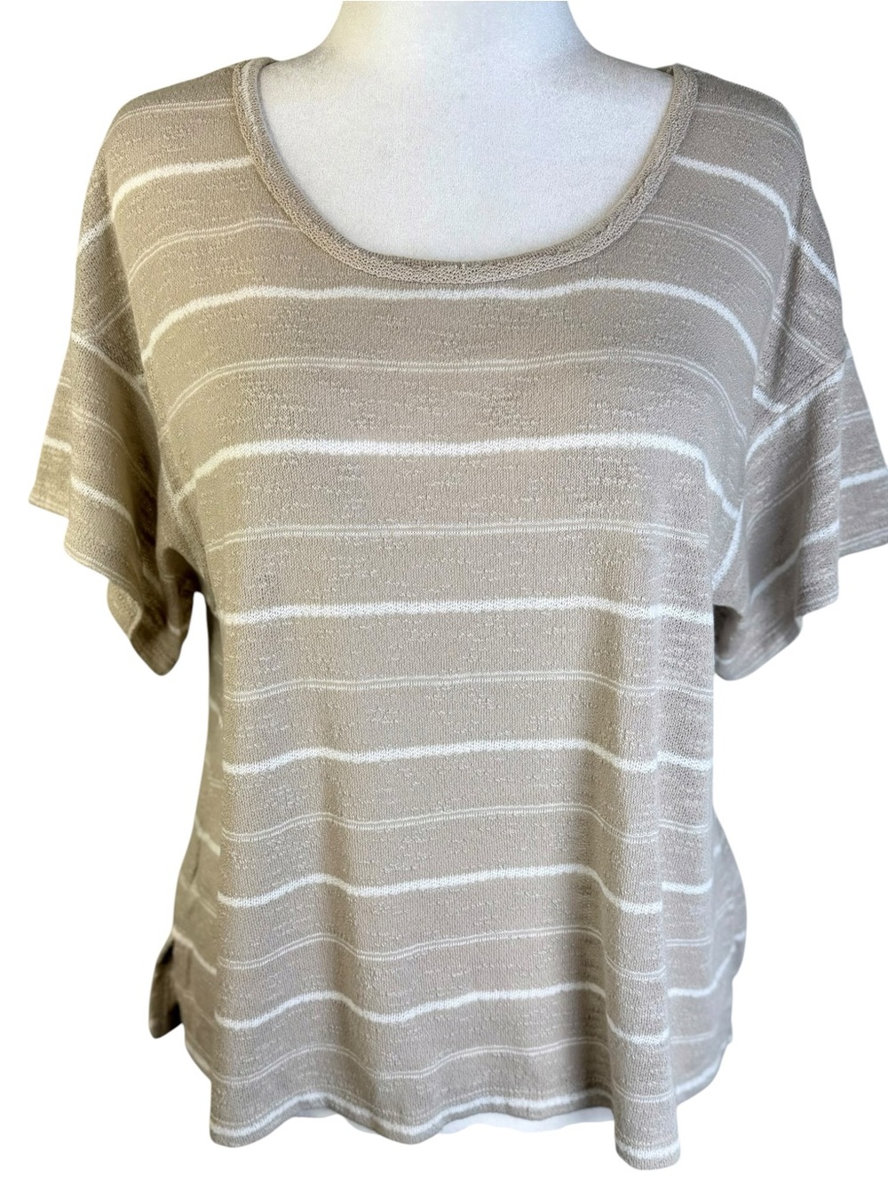 NWT Max Studio London Short Sleeve Top Size L